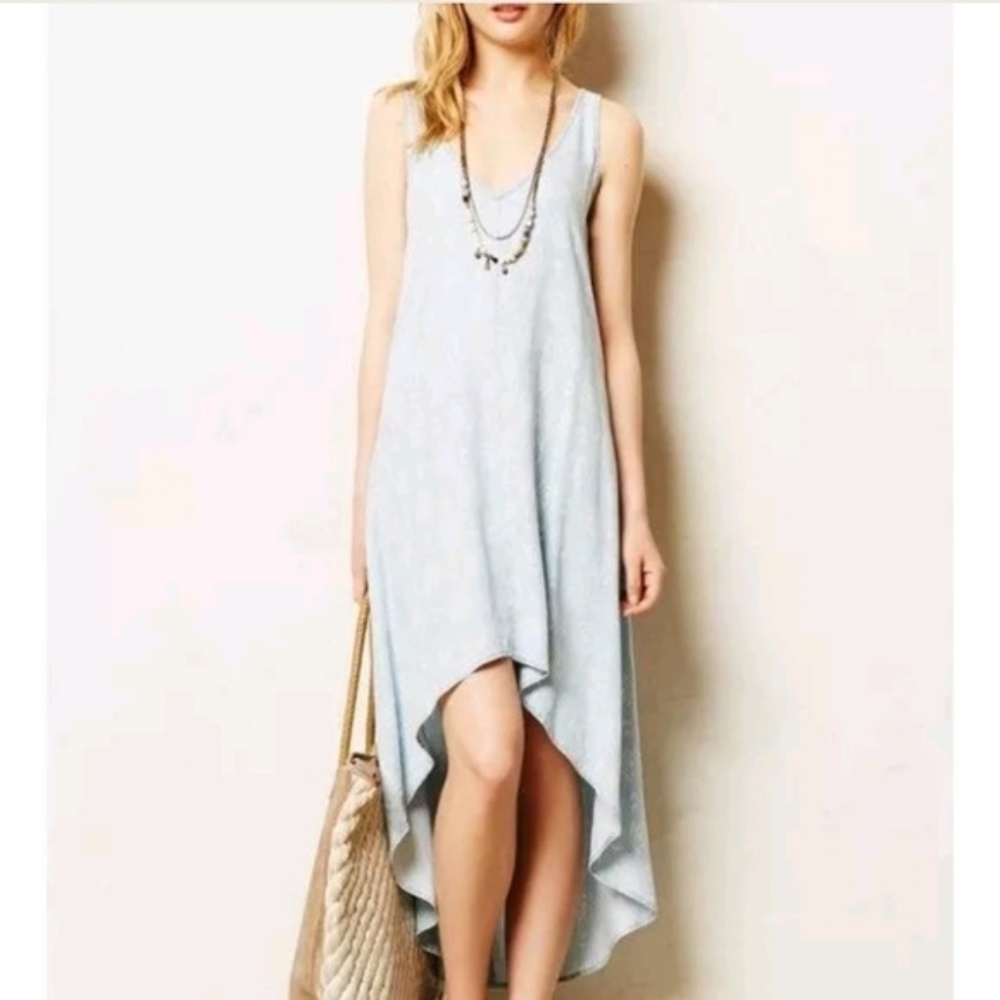 Anthropologie Cloth & Stone Chambray Hi/Lo Dress S